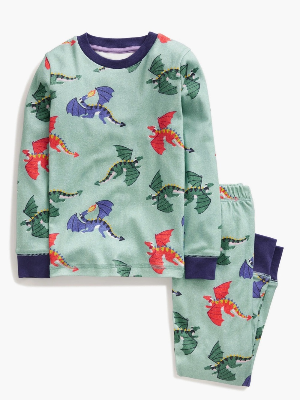 Mini Boden Boys Dragon Fitted 2 piece Cotton Pajama Set 4T